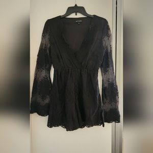 Pretty little thing black lace romper
